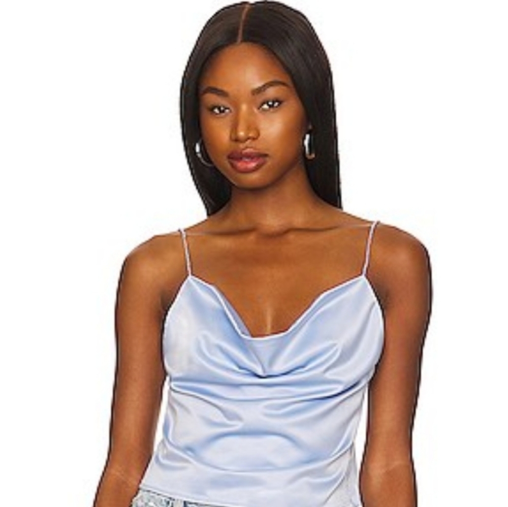 Beaded Cami Top in Baby Blue - Superdown From Revolve - Never Worn